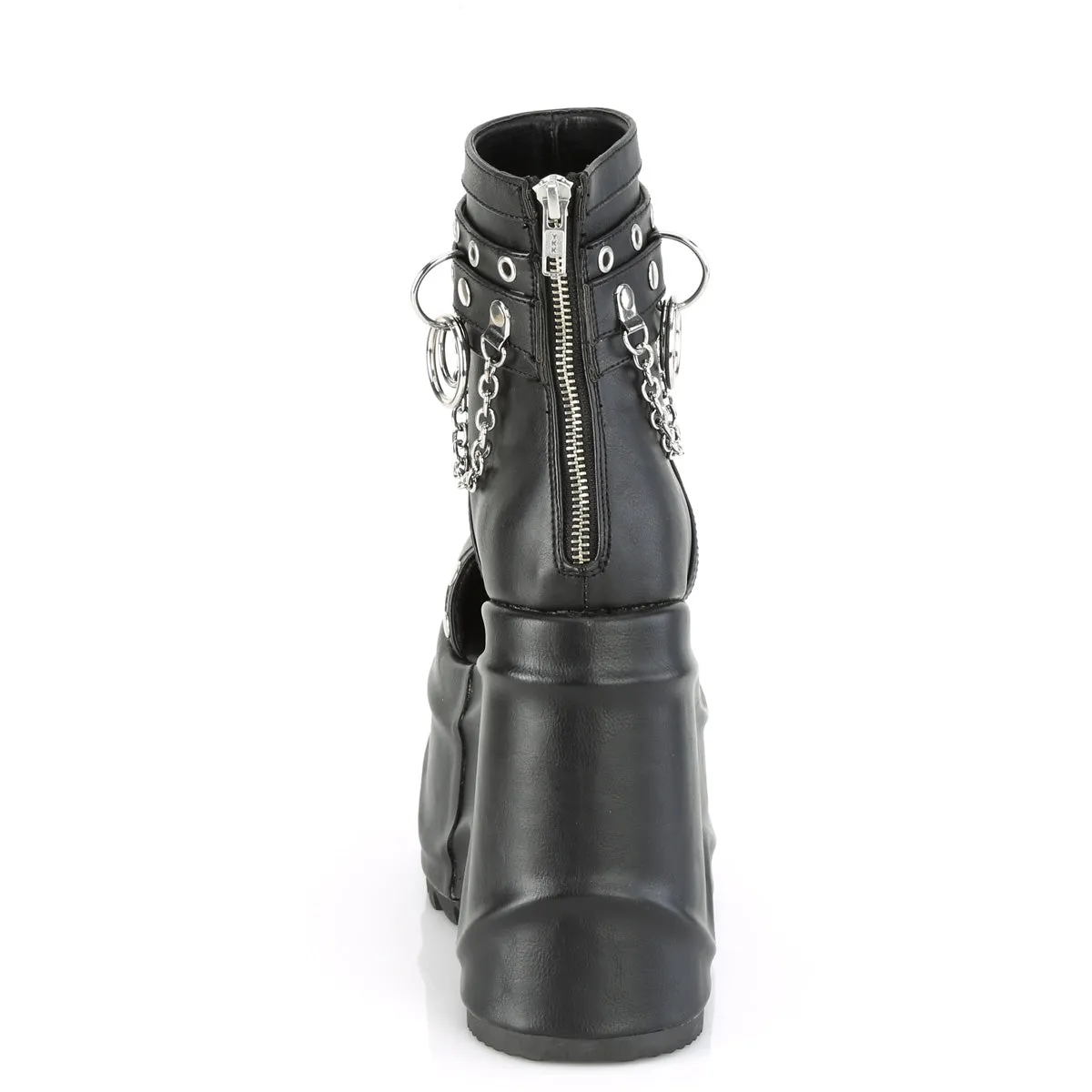 6 Inch Wedge Platform WAVE-22 Black Pu