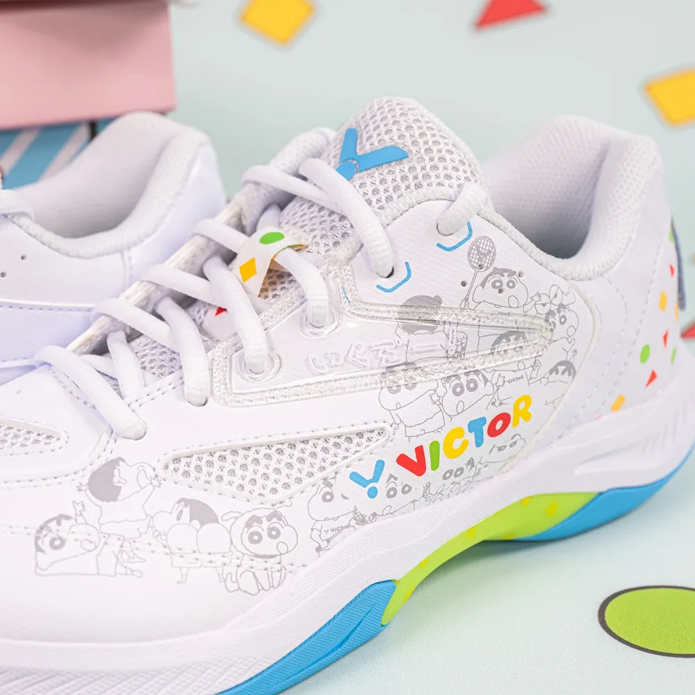 [VICTOR X CRAYON SHINCHAN] A39CS A White Court Shoes
