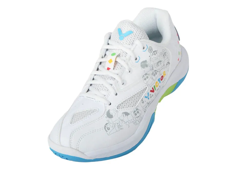 [VICTOR X CRAYON SHINCHAN] A39CS A White Court Shoes